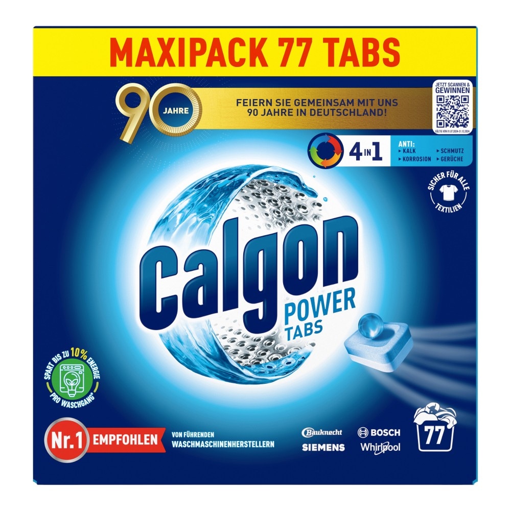 Calgon 4in1 Pulver, Gel, Tabs oder Hygiene Tabs 83 WG (Pulver), 75 WG (Gel), 77 Stück (Tabs), 61 Stück (Hygiene Tabs) Angebot bei Interspar