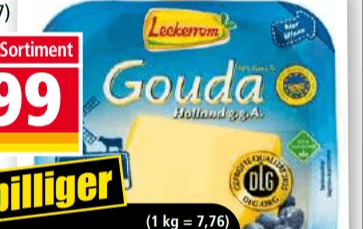 Leckerrom Gouda aus Holland je 450 g Angebot bei Norma