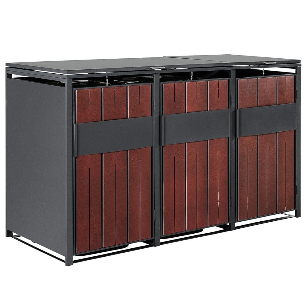 3er-Mülltonnenbox, ca. 198,5 x 80 x 116 cm Corfen & Freizeit – Norma