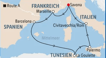 Westliches Mittelmeer Kreuzfahrt – Costa Toscana, 8 Tage – Lidl Reisen