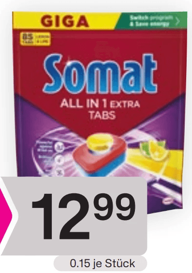 Somat Giga Pack All in 1 Geschirrspültabs 85 Stück Angebot bei Bipa