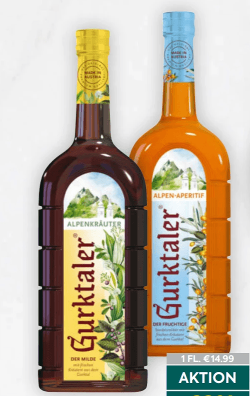 Gurktaler Alpenkräuter oder Sanddorn Alpen-Aperitif, 0,7 Liter – Billa Plus