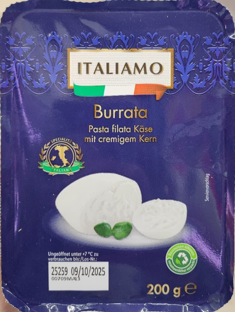 Burrata, 200 g Italiamo – Lidl
