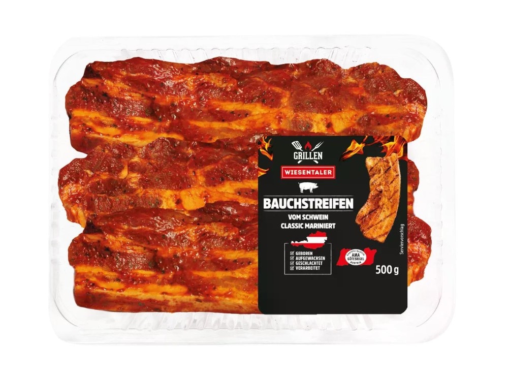 Wiesentaler Frische Bauchstreifen mariniert Ca. 500 g Angebot bei Lidl