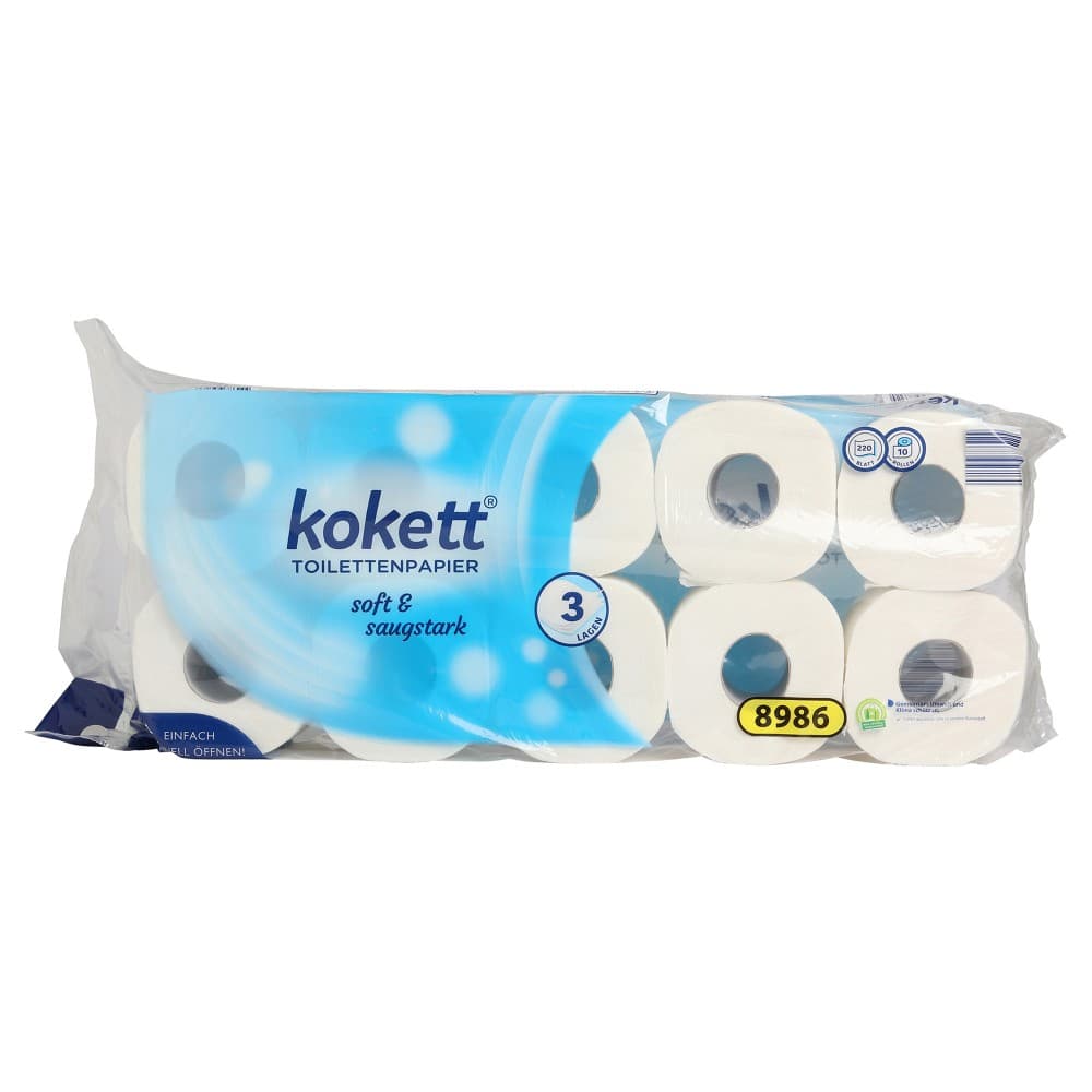 Kokett Toilettenpapier 3-lagig, 10 x 220 Blatt – Hofer