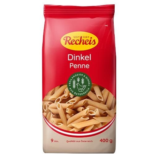 Recheis Goldmarke Vollkorn Teigwaren ohne Ei, Recheis Bio oder Naturgenuss Dinkel Teigwaren, 400/500 g – Spar