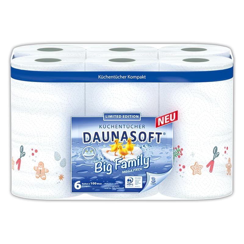 Küchentücher, 6 Rollen DAUNASOFT – Norma