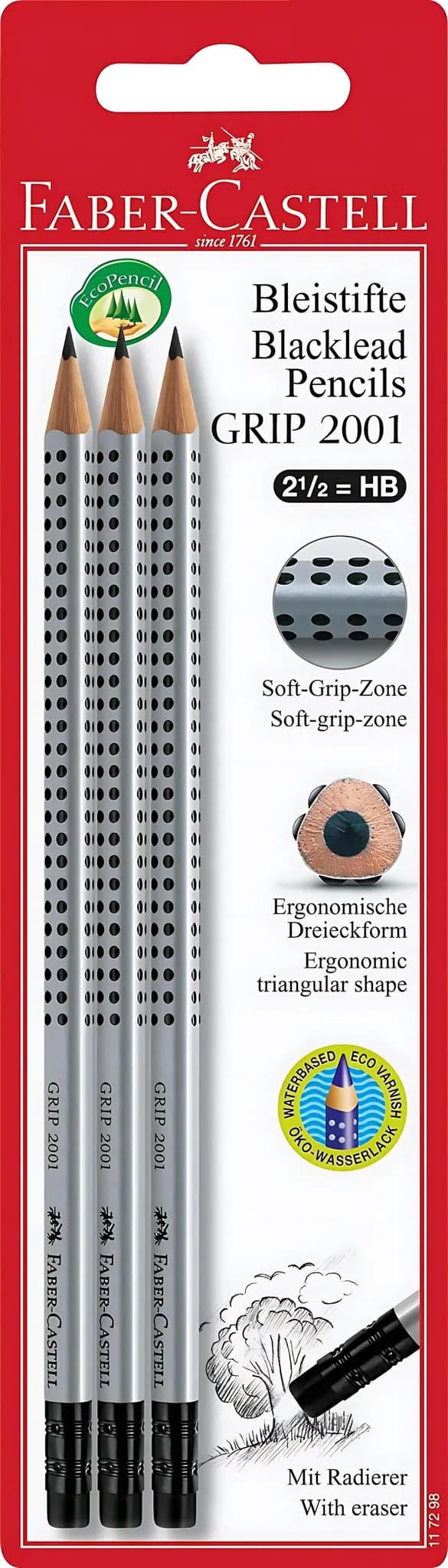 Bleistifte Grip 3er, 4-teilig – Interspar