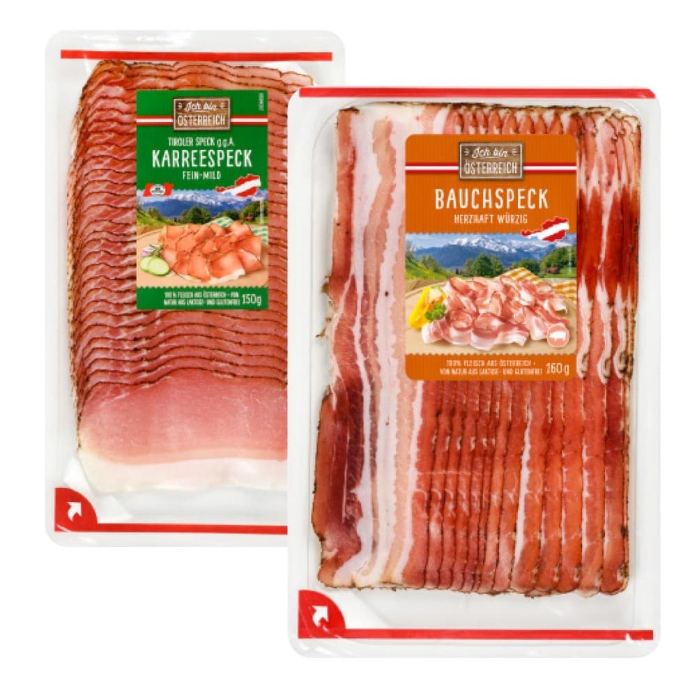 Bauchspeck oder Karreespeck, 150 g/160 g Ich bin Österreich – Penny