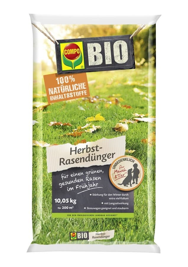 BIO Herbst-Rasendünger, 10 kg Sack COMPO – Zgonc