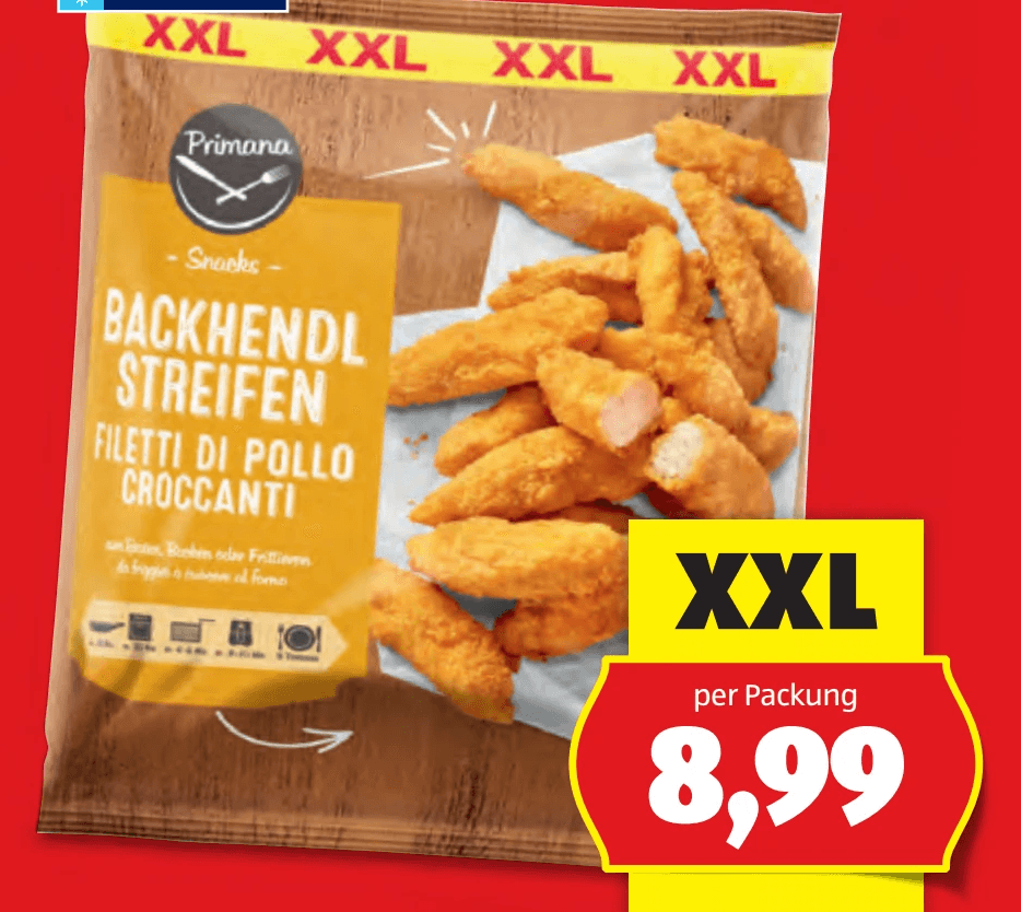 XXL Backhendlstreifen 1 kg Primana Angebot bei Hofer