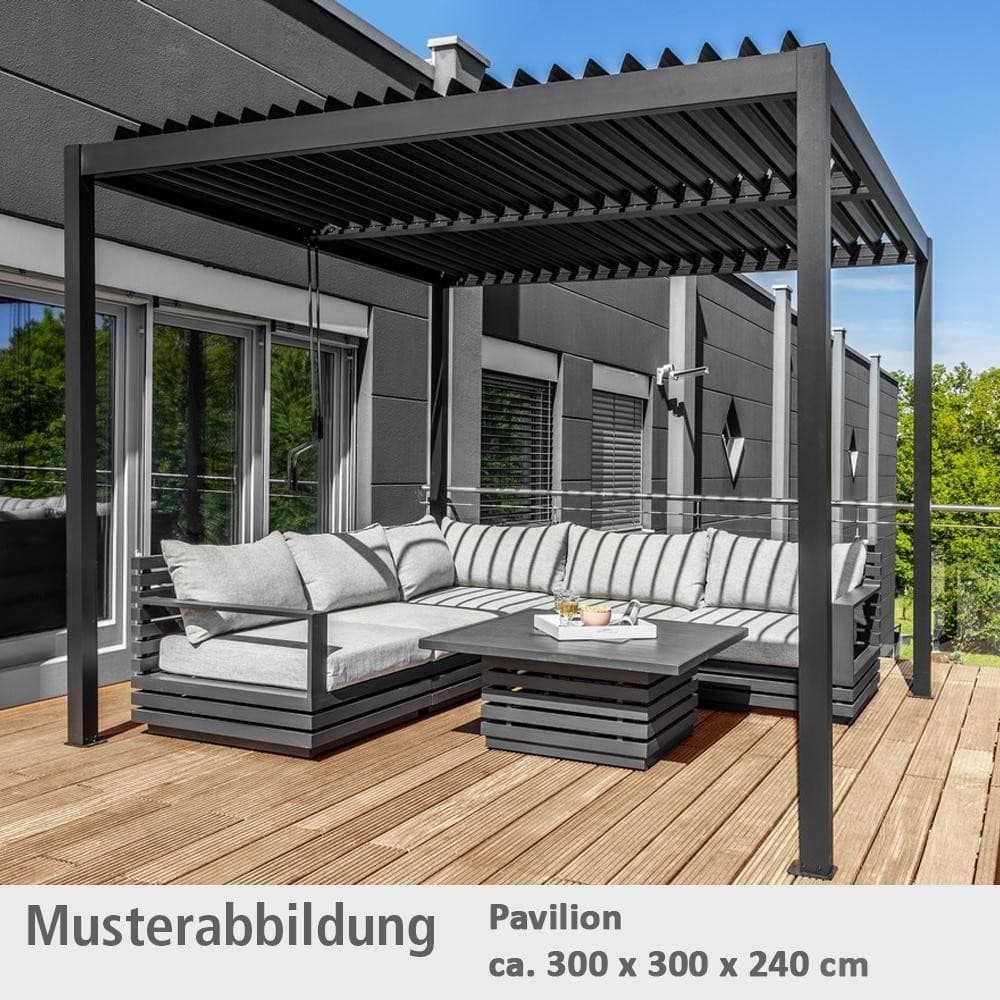 Garten & Freizeit Pavillon mit Lamellendach, ca. 300 x 400 x 240 cm – Norma