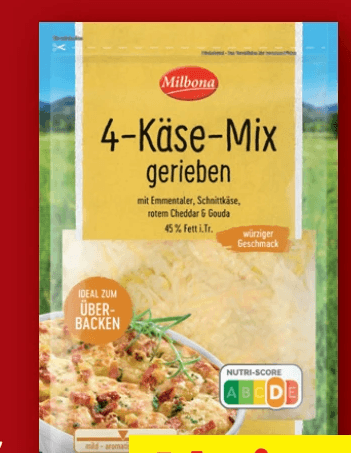 Milbona 4 Käse Mix gerieben, 200 g – Lidl