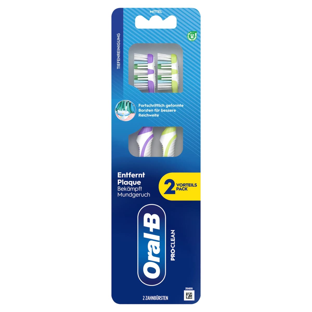 Oral-B Pro-Clean Zahnbürste Mittel 2 Stück Angebot bei Müller