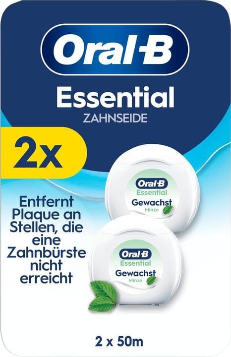 Essential Floss mint gewachst, 2x 50m Oral-B – E-tec
