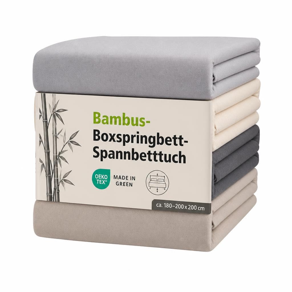Bambus-Boxspringbett-Spannbetttuch, ca. 180–200x200 cm DREAMTEX – Norma