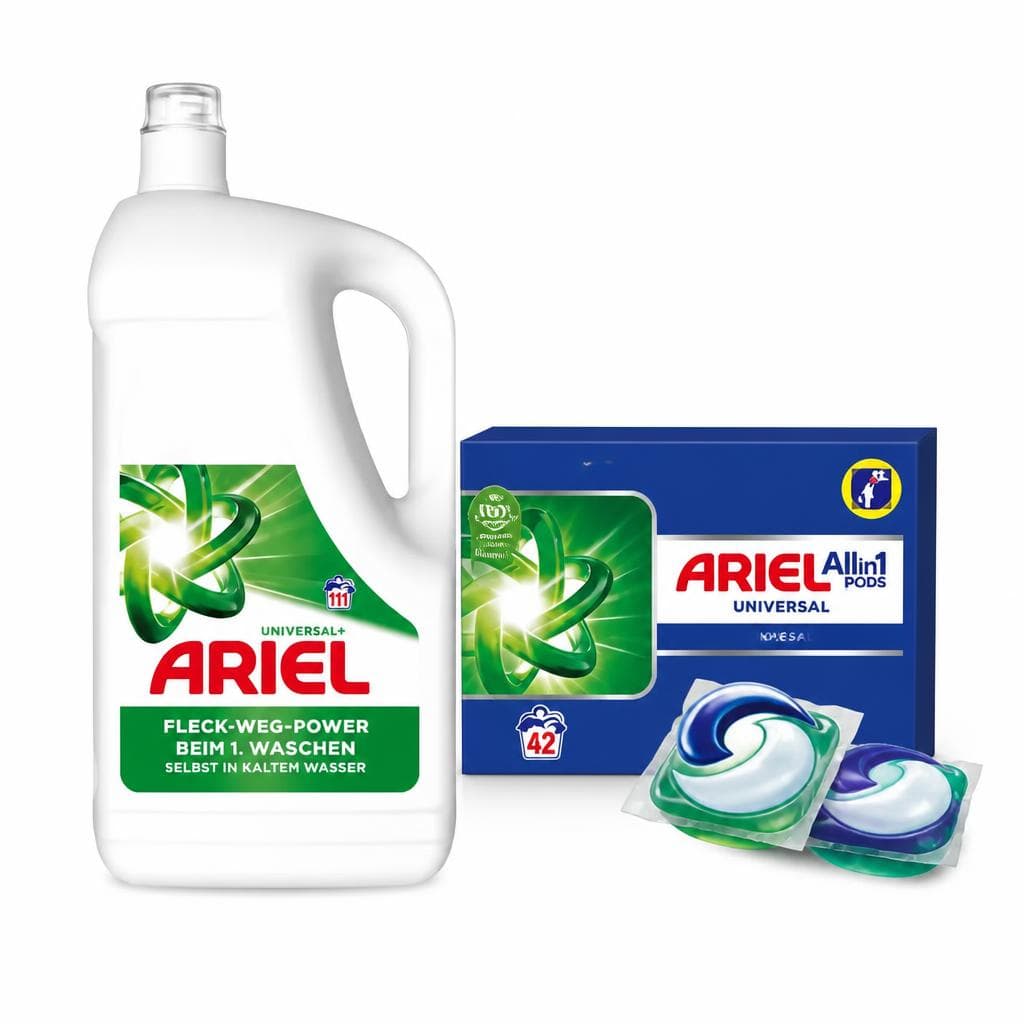 Ariel Pulver, Flüssig oder Pods, 100 WG, 111 WG oder 82 WG – Spar