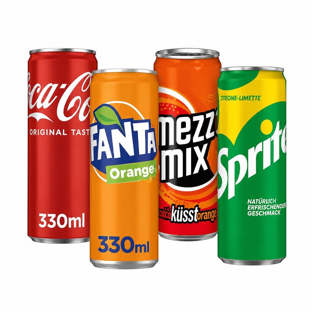 Coca-Cola Fanta, Cola, MezzoMix, Sprite, 0,33 l – Müller