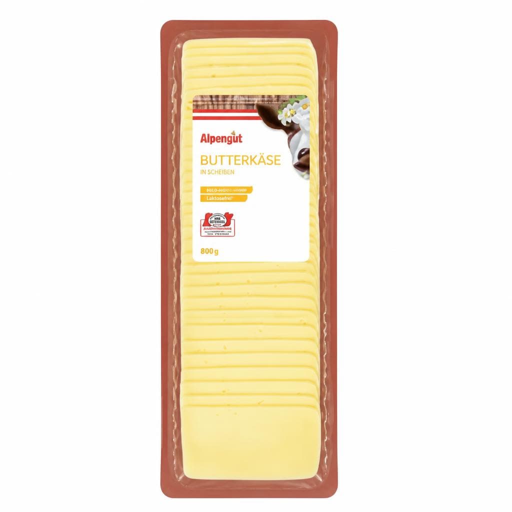 Butterkäse in Scheiben, Je 800 g Alpengut – Lidl