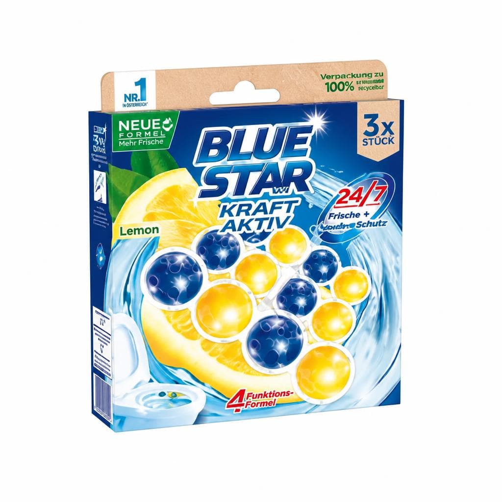 WC-Spüler Megapack, 3 x 50 g Blue Star – Eurospar