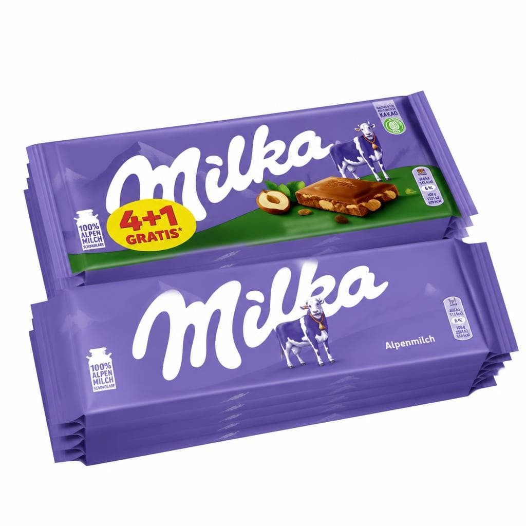 Milka Tafeln, 5er-Pack 450 g/475 g/500 g – Penny