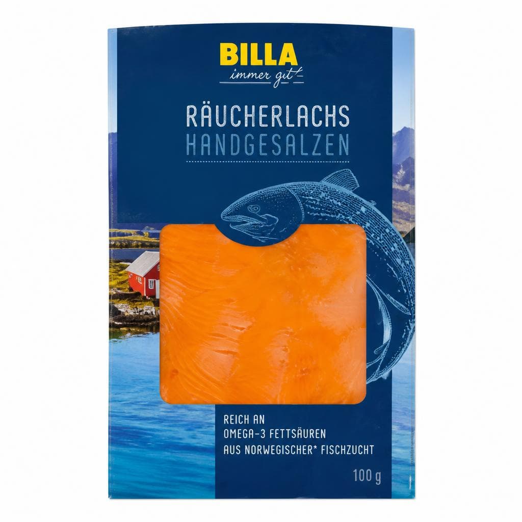 BILLA immer gut Norwegischer Räucherlachs, 100 g – Billa