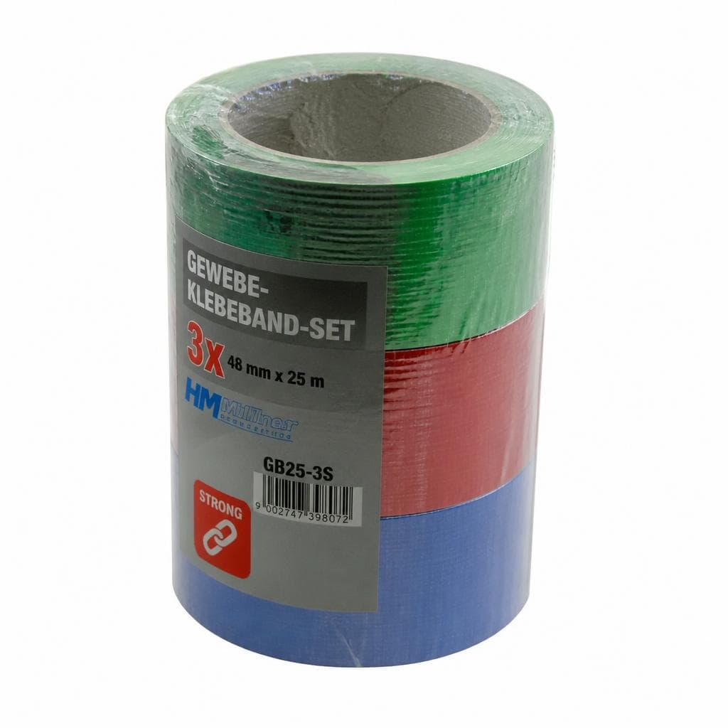 Gewebe-Klebebandset GB25-3S, 50 mm x 25 m HM Müller – Zgonc