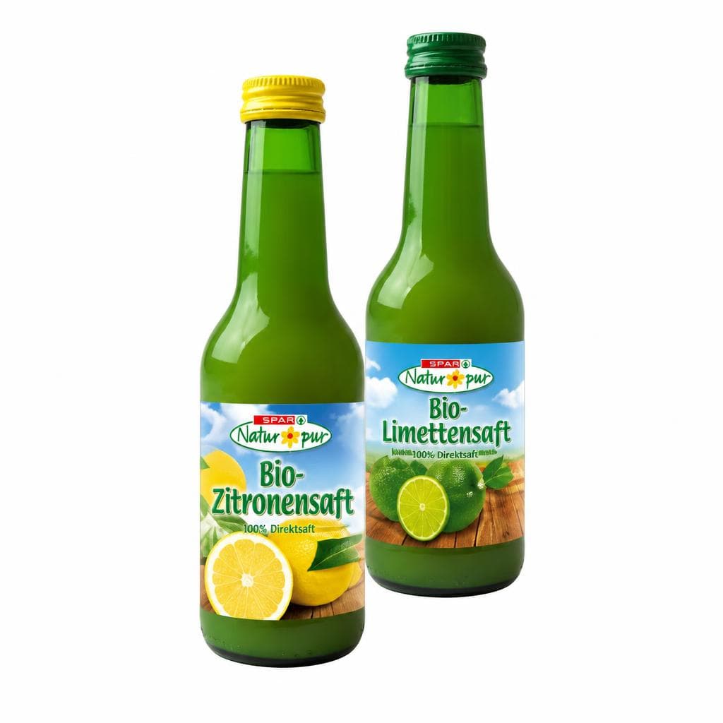 Bio-Zitronensaft oder Bio-Limettensaft, 250-ml-EINWEG-Flasche Natur Pur – Interspar