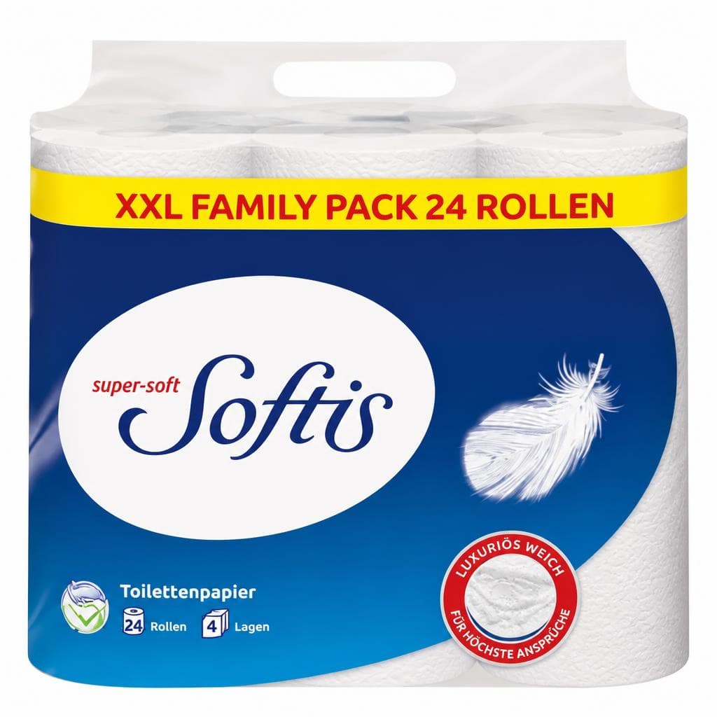 Softis Toilettenpapier, 4-lagig, 24 Rollen – Interspar