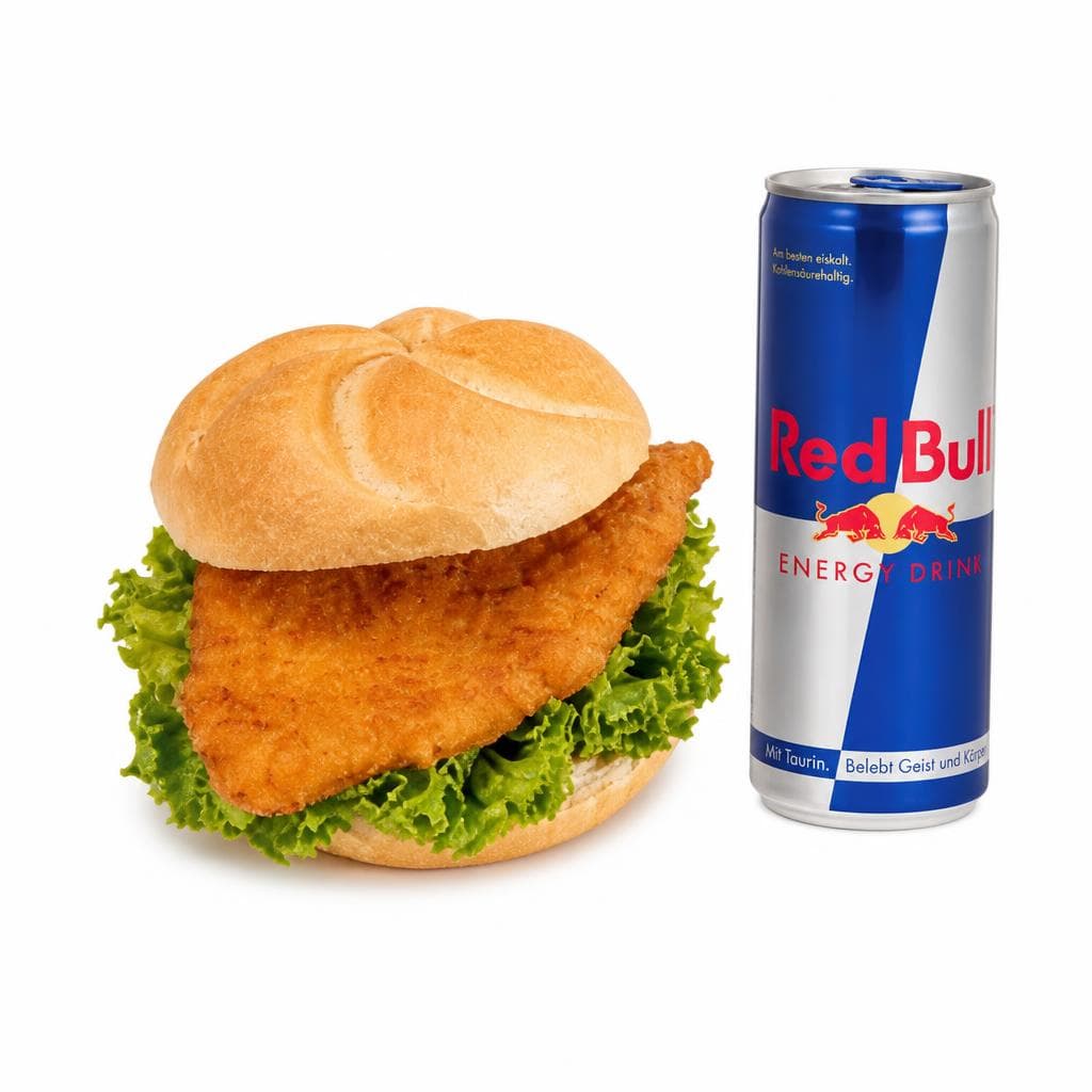 Schnitzelsemmel mit Red Bull Energy Drink Classic oder Sugarfree, 0,355 l – Interspar