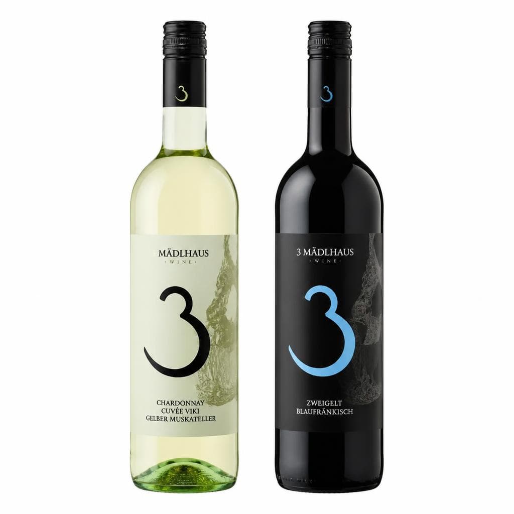 3 Mädlhaus Zweigelt/Blaufränkisch, Chardonnay, Cuvée Viki od. Gelber Muskateller, 0,75 l – Penny