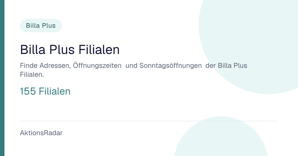 Billa Plus Filialen und Öffnungszeiten am Sonntag | AktionsRadar