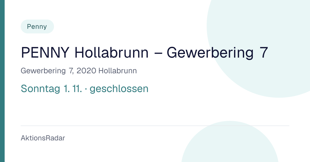 PENNY Hollabrunn – Gewerbering 7: Öffnungszeiten | AktionsRadar