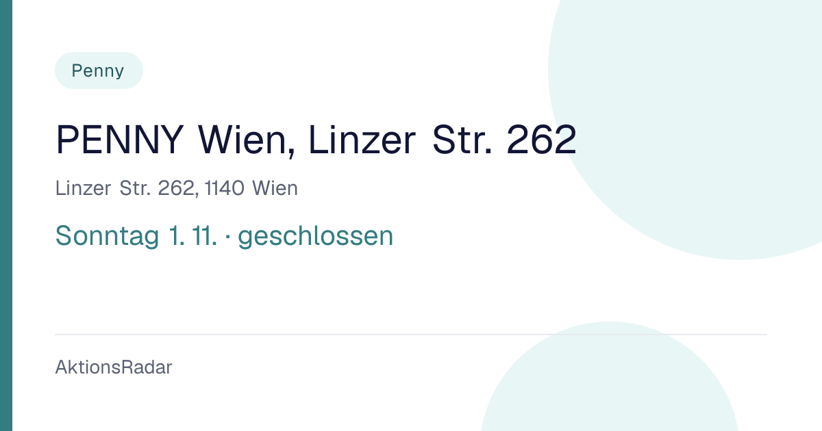 PENNY Wien, Linzer Str. 262: Öffnungszeiten | AktionsRadar